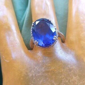 Large Amethyst Sterling Silver Ring